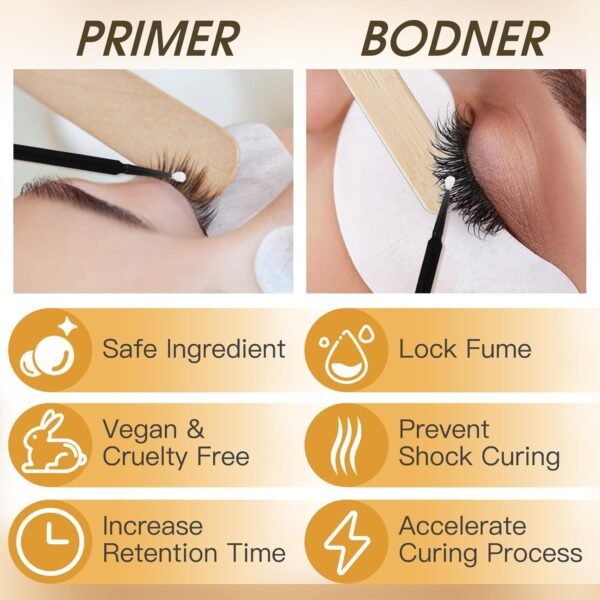 71jsrOesLOL._SL1500_.jpg Lash Bonder and Primer Kit for Eyelash Extensions, Glue Accelerator Lash Sealant, Eyelash Extension Primer Protein Oil Remover, Adhesive Makeup Tools for Professional Use (15ml+15ml)