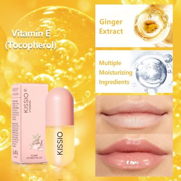 71jvASEmUL._SL1500_.jpg KISSIO Lip Plumper,Natural Lip Plumper for Day Use,Plumping Gloss Make Lips Fuller and Moisturizing 5.5ml,Lips Mask,Hydrating & Reduce Fine Lines,Beautiful Fuller