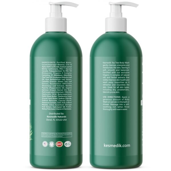Tea Tree Body Wash MaxTherapy, Soothes Itchy Skin, Athlete’s Foot, Jock Itch, Acne, Eczema & Psoriasis, Cleansing Defense for Dry and Sensitive Skin, Men & Women, 2-Pack