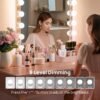 LED Vanity Lights For Mirror, Consciot Hollywood Style With 10 Dimmable Bulbs, Adjustable Color & Brightness, USB Cable, Stick on for Makeup Table Dressing Room Mirror