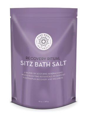 Pure Body Naturals Sitz Bath Salt – Postpartum Care and Hemorrhoid Treatment – Natural Soak for Self Care and Hemmoroid Treatment - Post Partum Essentials, 10 Oz