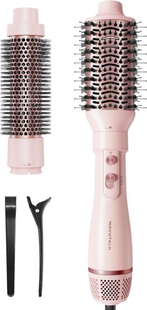 71k2RuekubL._AC_SL1500_.jpg Wavytalk Blow Dryer Brush Set,Air Sculpt 2-in-1 Hot Air Brush Set for All Hair Types, Salon Blowout, Volumizing & Smooth Styling, 212℉ Less Heat Damage,US Only 110-120V