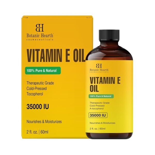 71k5zi7XKNL._SL1500_.jpg Botanic Hearth Vitamin E (Glass Bottle 2 fl oz) | 100% Pure & Natural | 35,000 IU | For Growth of Nails, Hair, Eyebrows & Eyelashes | Includes Brush Set | Hair & Body Oil