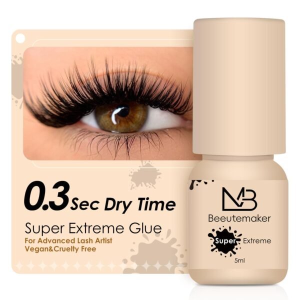 71kAYuEc7bL._SL1500_.jpg Super Strong Eyelash Extension Glue- 5ml/0.3s Drying Time/7-8 Weeks Retention/Waterproof Black Lash Glue/Professional Eyelash Adhesive for Individual Lash Extensions