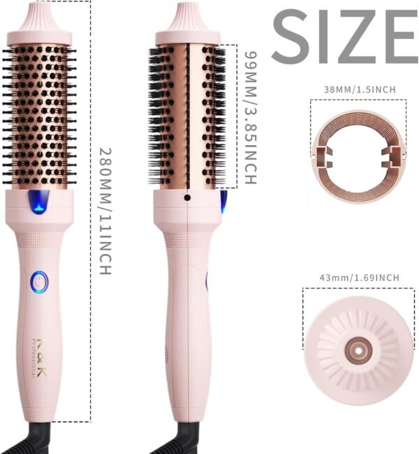71kEkatxiL._AC_SL1500_.jpg K&K 1.5 Inch Ceramic Tourmaline Ionic Curling Brush Volumizer - Hot Brush Creates Root Volume & Loose Curls, Volume Curls, Hair Styling Tool