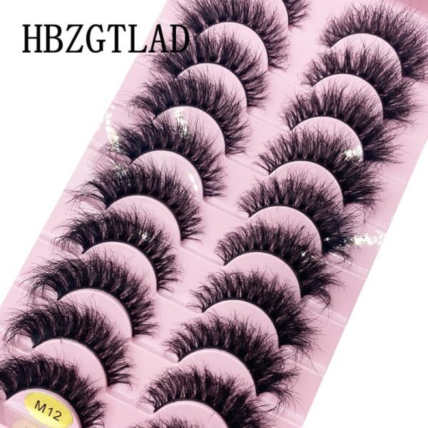 71kGFvScDRL._SL1000_.jpg HBZGTLAD New 10 Pairs 3D Mink Lashes False Eyelashes Handmade Wispy Fluffy Long Lashes Natural Eye Makeup Tools Eye Lashes(M12)