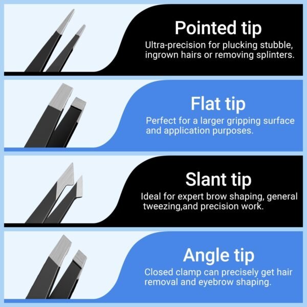 TsMADDTs Eyebrow Kit, 8 in 1 Eyebrow Trimmer Scissors, Tweezers for Women, Razor, Brush with Travel Bag, Tweezers Set for Women and Men, Professional Shaping Grooming Kit