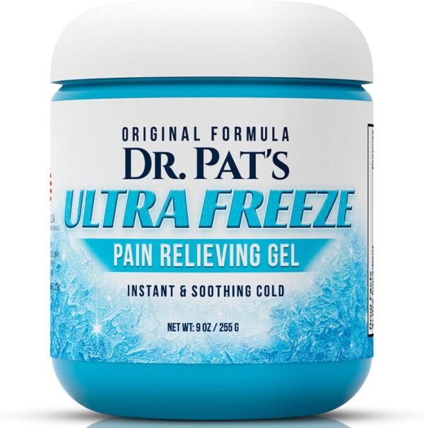 Dr Pat's Pain Relief Cream (9oz) - Muscle Rub Gel for Arthritis, Neuropathy, Foot & Joint - Cooling Sports Massage for Back, Shoulder & Knee - Menthol Analgesic for Neck & Body