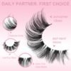 71kZVitxqrL._SL1200_.jpg False Eyelashes Clear Band Natural Lashes Wispy Cat Eye 15mm Russian D-Curl Lashes Extension Strip Eyelashes Pack by Kiromiro