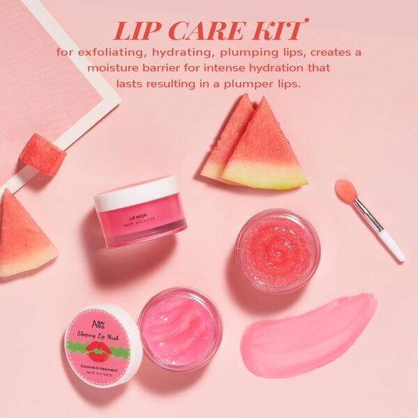 71kZbOzaFkL._SL1500_.jpg Lip Mask Set, Lip Scrub & Lip Butter, Overnight Lip Treatment Set Enriched With Skin Softening Ceramide & Watermelon and Hydrating Shea Butter, For A Softer & Smoother Pout