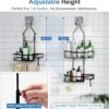 Upgraded Extended Length Shower Organizer with Hooks, Rustproof Shampoo Soap Holder, Large Hanging Bathroom Caddy