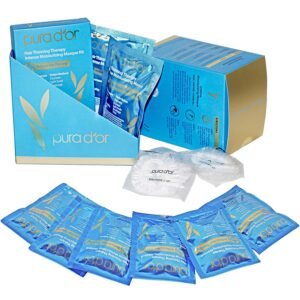 PURA D'OR Hair Thinning Therapy Intense Moisturizing Biotin Masque 1.2oz 8-Pack (9.6oz) Deeply Hydrating Treatment Hair Mask with Caffeine, Catalase for Thicker Hair, Men & Women (Packaging may vary)