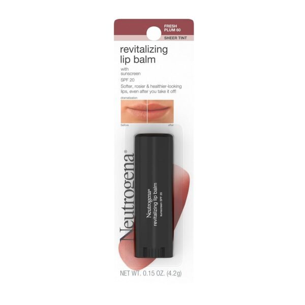 71khGJ2UVXL._SL1500_.jpg Neutrogena Revitalizing Tinted Lip Balm with SPF 20, Hydrating Tinted Lip Care with Sunscreen, Moisturizing Sheer Tint for Softer, Healthier-Looking Lips, Sheer Fresh Plum 60, 0.15 oz