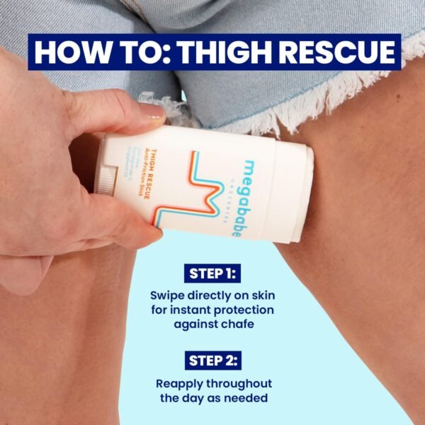 Megababe Thigh Rescue Anti-Chafe Stick | Prevents Skin Chafe & Irritation | Thighs, arms, bra-lines & more | 2.12oz - Unscented Summer Vacation Essentials