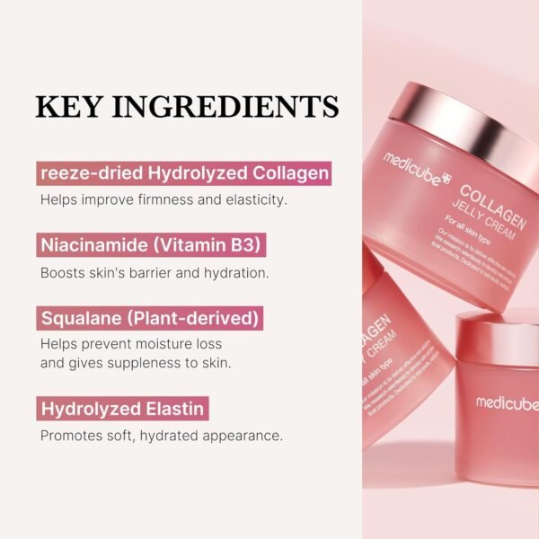 medicube Collagen Jelly Cream- Niacinamide & Freeze-Dried Hydrolyzed Collagen-Boosts skin barrier hydration & gives 24h Glow & Firmer looking skin | No artificial color, Korean skincare (3.71 fl.oz.)