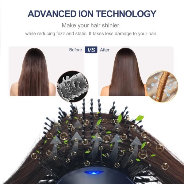 One Step Hair Dryer & Volumizing Brush, Aima Beauty Hair Styling Tool - Ceramic Straightener, Curler, Hot Air Styler & Ionic Salon Brush, Prussian Blue