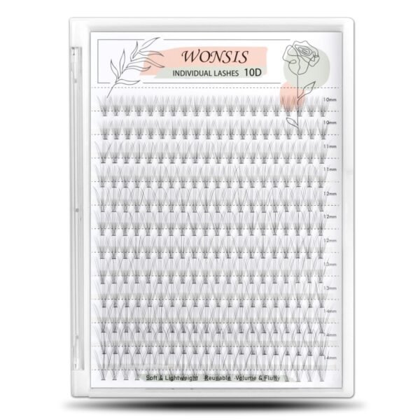 71lE3DiDjhL._SL1500_.jpg Individual Lashes, Lash Clusters, 240 Pcs 10D Individual Lash Extensions, Natural Soft Lightweight Reusable, Thickness 0.07mm C Curl False Eyelashes 10/11/12/13/14mm (10D 10-14mm)