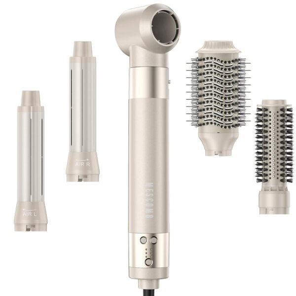 5 in 1 Hair Dryer Brush – Fast Blow Dryer with Auto Wrap Curlers & Volumizing Brushes, Frizz-Free Styling Tool for Curling, Smoothing & Adding Volume, No Heat Damage