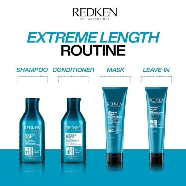 Redken Extreme Length Conditioner For Damaged Hair - Fortifies, Strengthens and Conditions Hair, Infused With Biotin & Castor Oil For Hair Growth