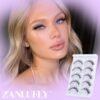 71liL8m48FL._SL1500_.jpg Self Adhesive Eyelashes Natural Pre-glued Lashes No Glue Needed Lashes Cat Eye Lashes Faux Mink Eyelashes Reusable Self Adhesive Lashes 5 Pairs by zanlufly