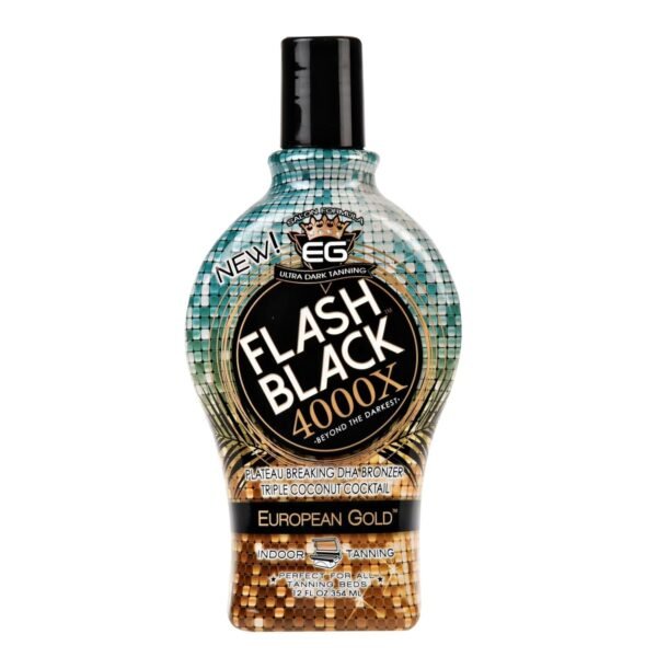 2-Pack European Gold Flash Black 4000X Indoor Tanning Lotion with Time-Release DHA Bronzers Tanning Bed Lotion and Outdoor Sun Tan lotion 12 fl oz