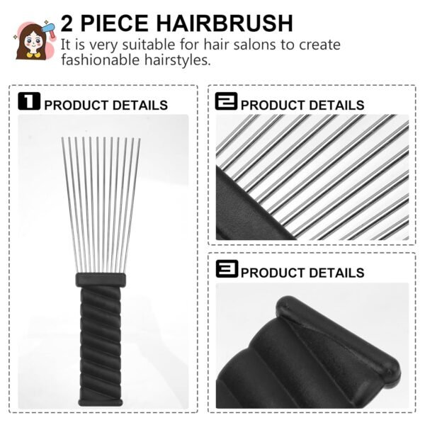 71ltyd6xLdL._SL1500_.jpg Braided Wigs Metal Hair Pick Barber Comb: 2pcs Steel Wide Tooth Afro Pick Flat Comb Wig Braid Detangle Comb Hair Styling Tool for Man Women Curly Hair Hair Styling Accessories