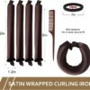 71lxEvAWSjL._AC_SL1500_.jpg Satin Heatless Hair Curler, 16 Piece Set, Overnight Heatless Curls, Not easy to slip Heatless Curling Rod You Can Sleep In, Soft Silk DIY Hair Styling Tools Kit, Silk Bonnet for Sleeping-Brown