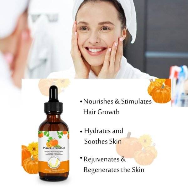 71m3oRbGoFL._SL1500_.jpg Pumpkin Seed Oil for Hair Growth 60ML, Organic Pure Pumpkin Essential Oil for Hair, Eyebrow & Eyelash Growth, Skin Care, Scalp Massage