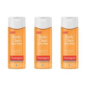 Neutrogena Body Clear Acne Body Wash, 2% Salicylic Acid Acne Medication, Oil-Free & Glycerin for Breakouts on Back, Chest & Shoulders, Non-Comedogenic, Gentle on Skin, Unscented, 8.5 Fl Oz, 3 Pack†