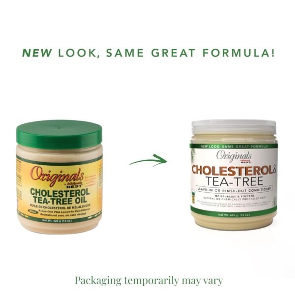 Originals by Africa's Best Cholesterol Tea Tree Oil, Rinse-Out Plus Leave in Conditioner, Repair and Revitalize Damaged, Dry, Overprocessed Hair, 15 oz