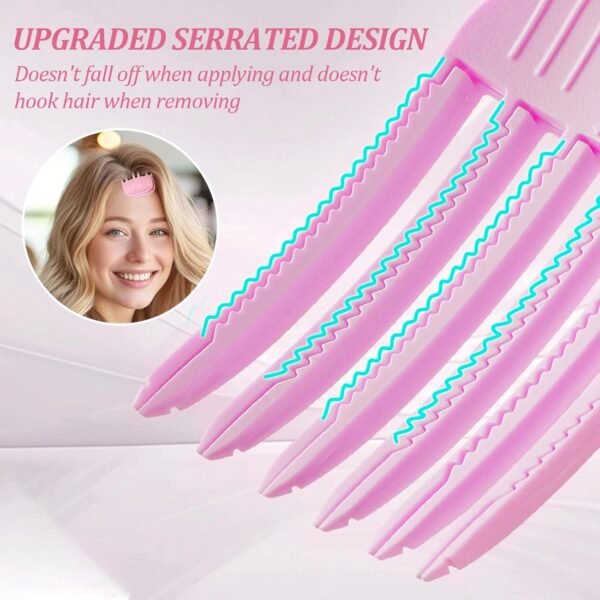4Pcs Wind Shaping Styling Comb for Fluffy Bangs for Volume and Heatless Curls, Hair Volumizer Styling Tools Hair Lifting Essential for Women's Natural Voluminous Looks (Pink)
