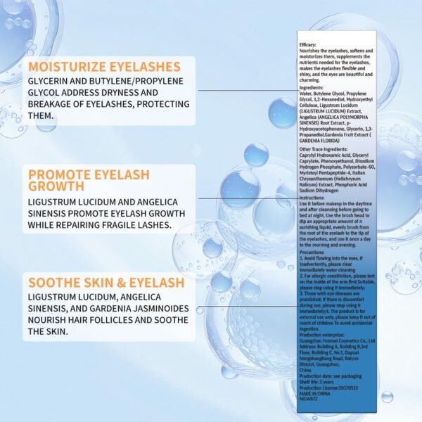 Lash Serum 4ml Nourishing Eyelash Serum Gentle Moisturizing Lash Serum for Thick Long Natural Eyelashes No Irritating
