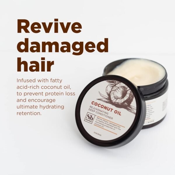 Soapbox Deep Conditioner, Hydrating & Rejuvenating Coconut Oil Treatment for Natural, Curly, Dry or Damaged Hair, Vegan Conditioner Harsh Sulfate, Paraben & Cruelty & Silicone Free, 12 Fl Oz