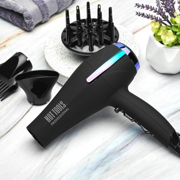 71mQpx4WW0L._SL1500_.jpg HOT TOOLS Professional Ceramic Rainbow Hair Dryer - Fast Drying Blow Dryer with Quiet Operation and Ion Technology for Long-Lasting and Shinier Hair - 1875 Watts