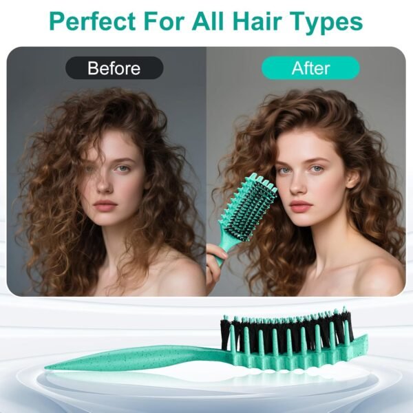71mUHIFUS9L._SL1500_.jpg Curly Hair Brush, Curl Defining Brush with Soft Boar Bristles Detangling Tangled Glides, Wide-Teeth Design Effortlessly Shaping & Defining Curls, Curling Definer for Wet & Dry Hair – Women & Men