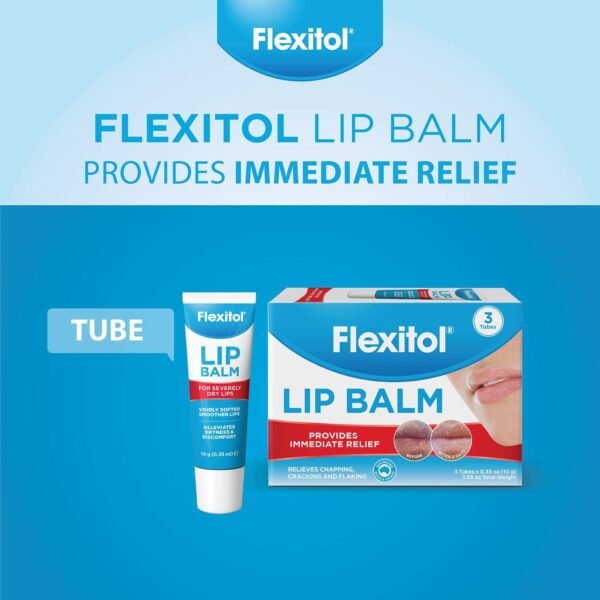 71mWFV0XTML._AC_SL1500_.jpg Flexitol Lip Balm, 0.35 Ounce Tube, Cream White, 3 Count (Pack of 1)
