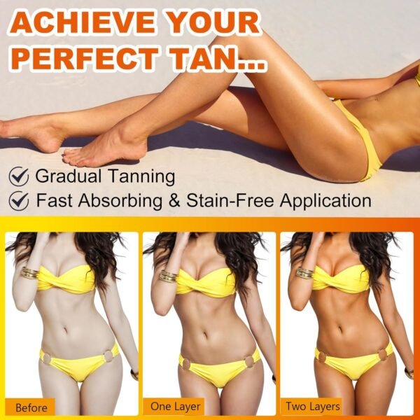 Intensive Tanning Gel,Tanning Accelerator Cream, Instant Tan Enhancer, Self Tanner Oil, Achieve A Natural, Faster & Longer-lasting with Premium Natural Ingredients, 5.29 Fl Oz