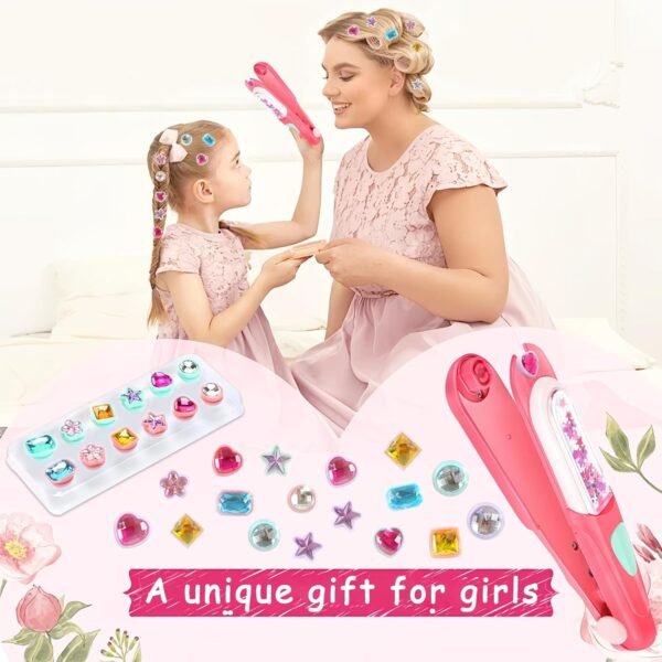 Hair Gem Stamper Kit for Girls, Bling Hair Jewels with Sparkling Diamonds, Fun Hair Styling Tool & Creative Play Toy, Birthday Gift for Kids Ages 4-12