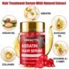 Collagen Hydrating Hair Mask Keratin Hair Serum,Natural Deep Conditioner Hair Mask,Moisturizing Hair Oil for Split Ends, Hair Styling Serum for Frizzy & Dry Hair,Keratin Styling Oil Capsules