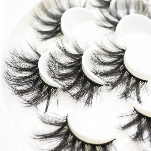 71mlSPNqXL._SL1500_.jpg DAODER False Eyelashes 25mm Lashes Wispy Long 8D Mink Lashes Dramatic Volume Fluffy Eye Lashes Pack for Women 7Pairs Soft Reusable Fake Eyelashes