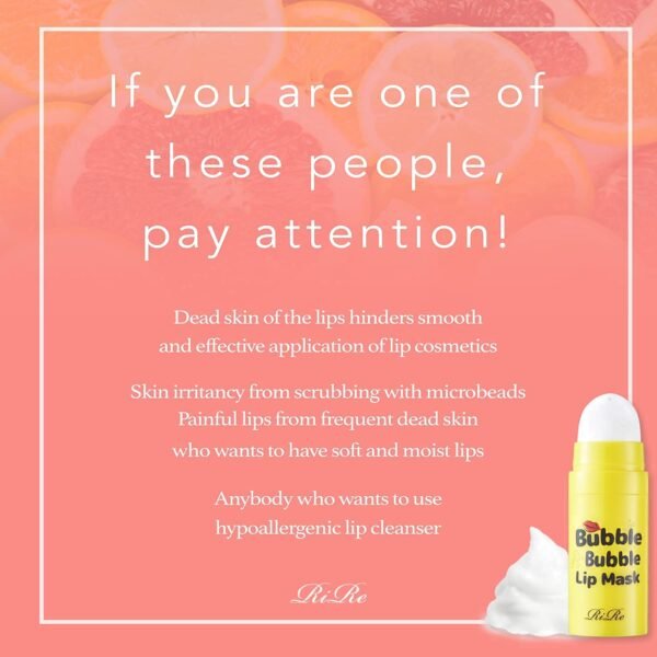 71mxF52V02L._SL1500_.jpg RIRE Bubble Bubble Lip Mask 12ml / 0.4oz | Remove Dead Skin Bubble Scrub for Lip, Moisturizing, Supply Vitamin C