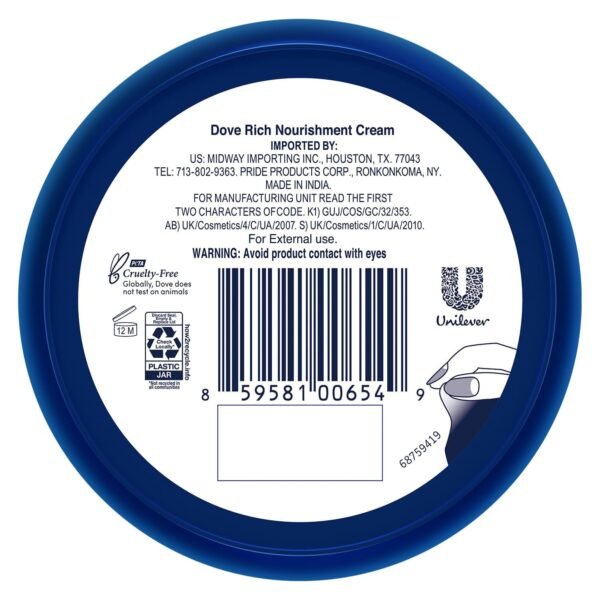 71n6WsZZ9FL._SL1500_.jpg Dove Body Love Rich Nourishment Cream, Face, Hand & Body Lotion for Extremely Dry Skin, Fast-Absorbing 72-Hour Moisturizing Cream with Ceramide Serum, Travel Size, 2.53 Oz (Pack of 12)