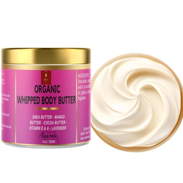 Body butter cream for dry skin, cocoa butter body cream with shea butter and coconut oil, deeply moisturizing and nourishing, 8 fl oz (pack of 1)