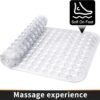 Yimobra Bathtub Mat Non Slip, Super Strong Suction Cups, 27.5"x15.5" Long Shower Mat with Drain Holes, Machine Washable Fast Draining Bath Mats, Bathroom Essentials,Clear