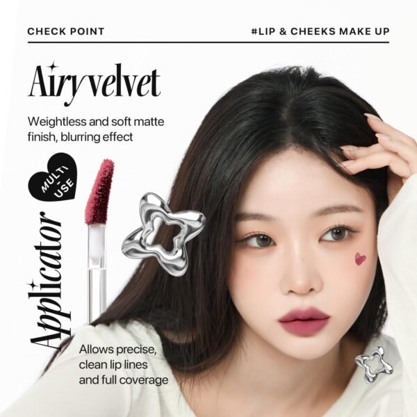 71nN58d8FtL._SL1500_.jpg Nature Republic Light on Velvet Tint (06 MOOD PLUM), Liquid Lipstick, lip tint, Blur effect, lip& cheek, nude lip,Soft Creamy Matte Finish Lip, Velvety, lip stain, High Pigment, Korean Lip Makeup