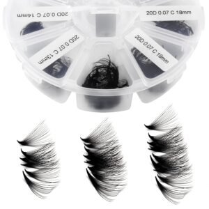 71nWxgfa1wL._SL1500_.jpg Premade Fans Short Stem 500 PCS 20D Eyelash Extensions 0.07mm C/D Curl 9-16mm Mixed WENDY LASHES Russian Volume Pre-made Lash Extension (500PCS-20D-0.07-D, 9-16mm mixed)