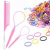 71nY7W57bZL._SL1500_.jpg IKOCO Girls' Hair Styling Kit with 1000 Colorful Rubber Bands, 2 Topsy Tail Tools, Rat Tail Comb and Small Hair Bands