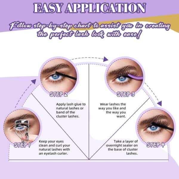 B&Q Lash Bond and Seal Cluster Lash Glue 5ML Lash Clusters Overnighter 5ML Lash Bond Lash Sealer for Cluster Lashes Waterproof Glue Longer Life Coating -2pcs