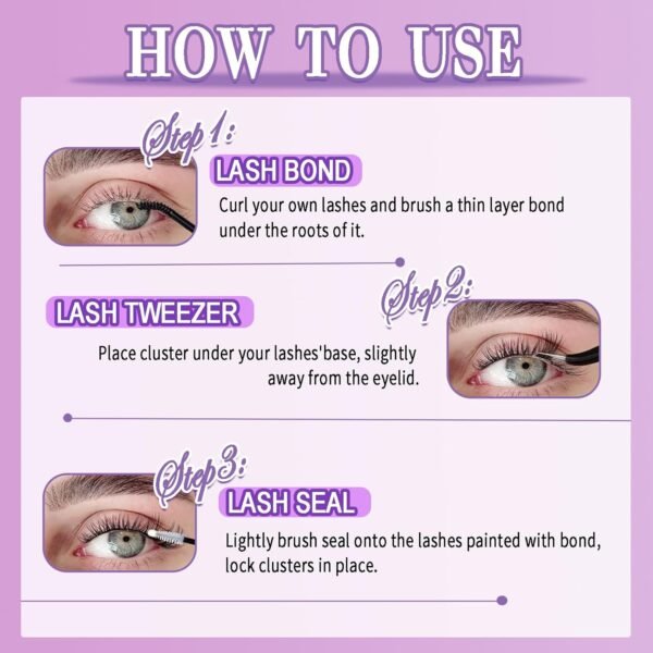 71ndtDvyLsL._SL1500_.jpg Fluffy Lash Clusters 200D Long Lash Clusters Thick Volume Lashes Clusters 12-22mm Eyelash Clusters D Curl Cluster DIY at Home Wispy Individual Lashes for Beginners Eyelash Extension by FOINEMYED