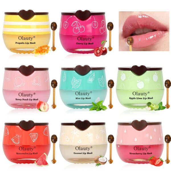 71ng-f9ju0L._SL1500_.jpg 8 PCS Bee Lip Balm Lip Mask Honey Pot, Propolis Lip Mask Overnight Moisturizing Lip Balm with Stick, Sleeping Lip Mask Hydrating Prevention Dry & Cracked,Reduce Lip Lines Lip Scrubs Exfoliato Lip Care